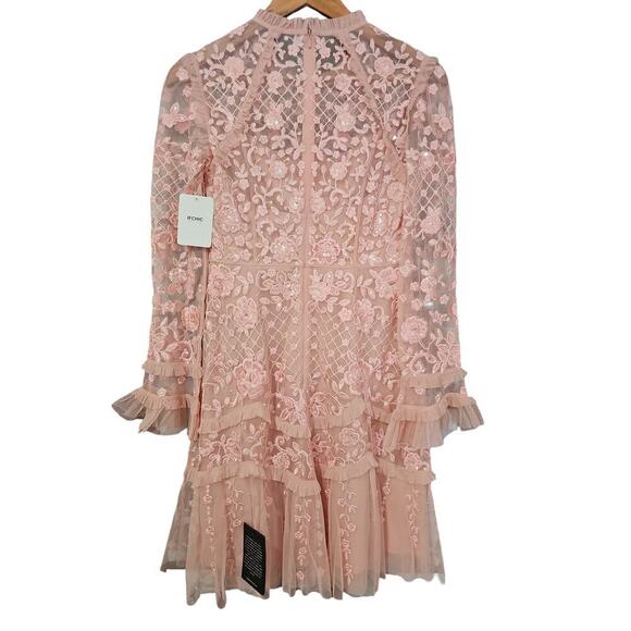 Needle & Thread Marigold Rose Mini Dress Desert Pink Size 6 NWT - Picture 8 of 12